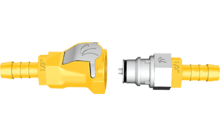 319661 208063 443755 423976 644417 216267 - Lilie Push-and-Connect Ventiladapter Schnellkupplung Weissgelb inkl. Absperrfunktion