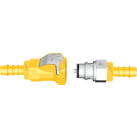 Lilie Push-and-Connect valve adapter quick coupling white yellow incl. shut-off function straight 10 mm x 10 mm