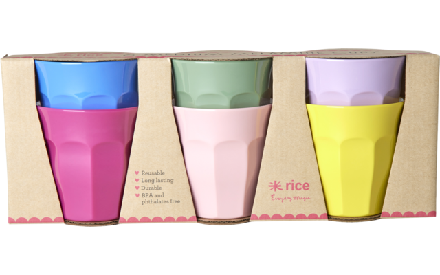 Rice melamine mug, 6 pieces, Medium