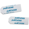 Twee witte reinigingsstokjes met blauwe tekst pullCLEAN
