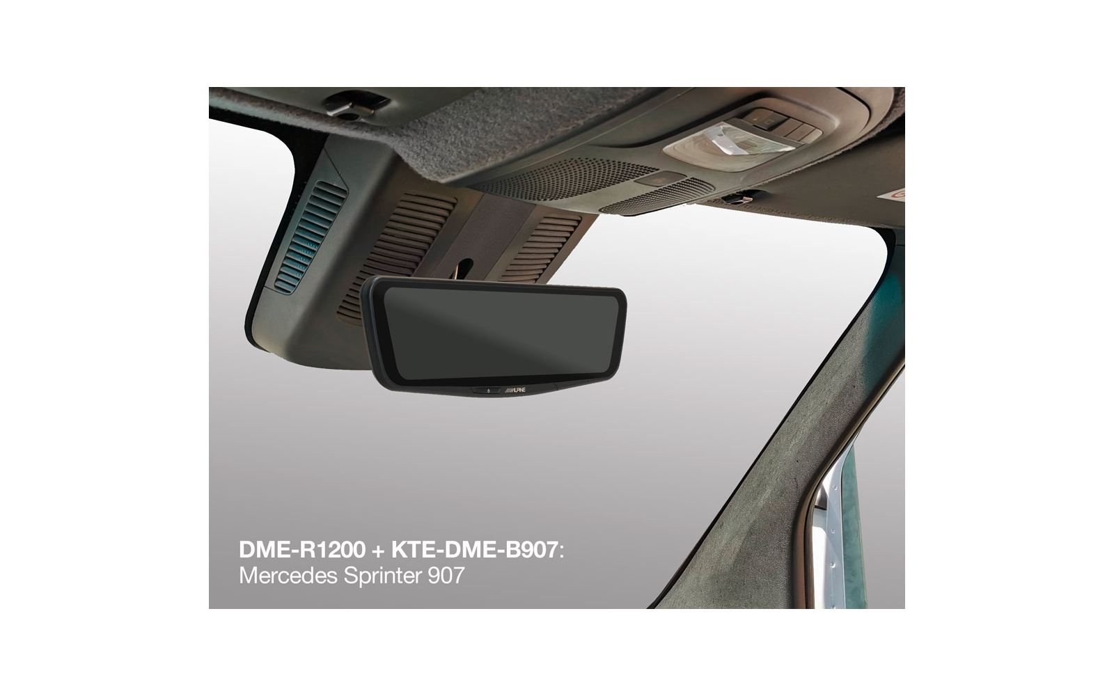 Produktbild Alpine KTE-DME-B907 Halterung digitaler R&uuml;ckspiegel fahrzeugspezifisch f&uuml;r Mercedes Sprinter 907/910 1