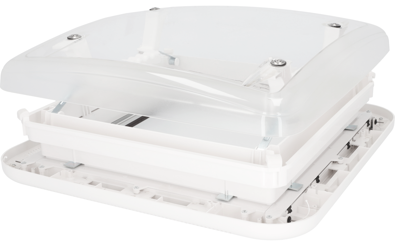 Ventilateur de toit électrique carré blanc avec couvercle transparent
