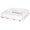 Grille de ventilation carrée en plastique blanc avec partie centrale transparente