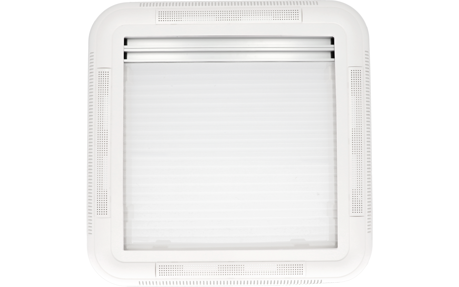 grille de ventilation carrée blanche avec lamelles