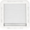 Grille de ventilation blanche avec lamelles fermées