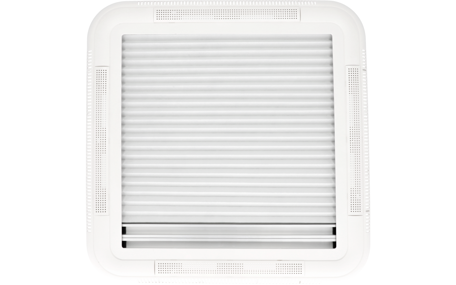 Grille de ventilation blanche avec lamelles fermées
