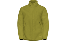 Groene fleecejas met rits, vooraanzicht