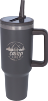Camplife CampSteel Trinkflasche mit Strohhalm 1,2 l Shadow