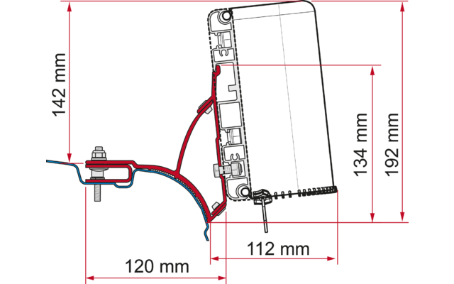 Fiamma Kit VW T5 / T6 Transporter / Multivan awning adapter for Fiamma Compass