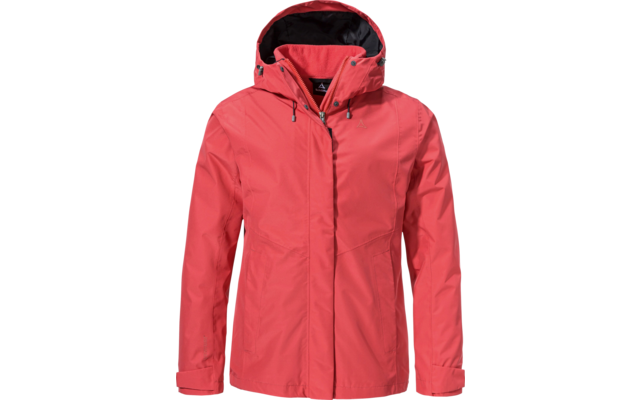 Rote Regenjacke mit Kapuze