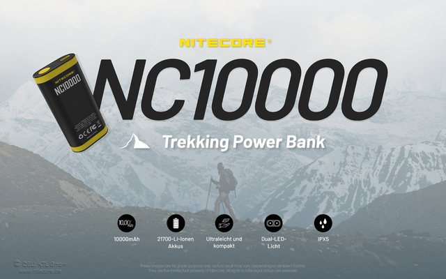 Nitecore Powerbank NC 10000 mAh avec lumière LED