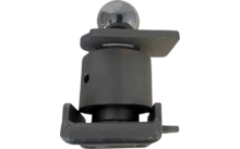 Kleines graues Kunststoffteil mit Kugelkopf vor weißem Hintergrund