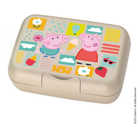 Koziol Candy L Peppa Pig Lunchbox mit Trennschale 19 x 13,5 x 6,5 cm organic sand