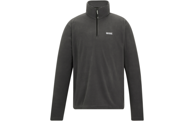 Grauer Pullover mit halbem Reißverschluss und Stehkragen