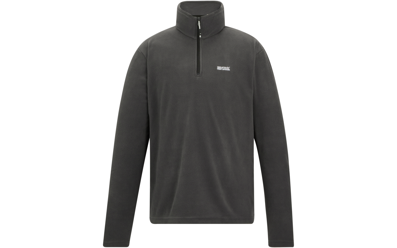 Grauer Pullover mit halbem Reißverschluss und Stehkragen