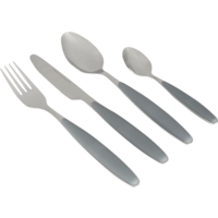 Gimex stainless steel cutlery set with soft-touch handle 16 pieces gray