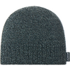 Graue Strickmütze mit kleinem Stoffetikett an der Seite