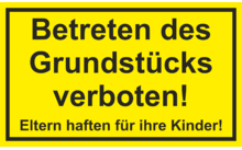 Schütz Panneau de signalisation routière interdiction de pénétrer dans la propriété 250 x 150 x 0,7 mm