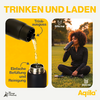 Kleines Produktbild Aqiila Powerbottle BO5 Trinkflasche 600 ml mit Powerbank 5000 mAh, 15 W und IPX4 Spritzwasserschutz 1
