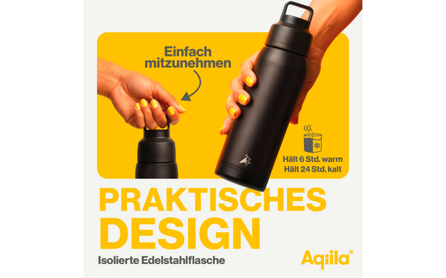 Produktbild Aqiila Powerbottle BO5 Trinkflasche 600 ml mit Powerbank 5000 mAh, 15 W und IPX4 Spritzwasserschutz 1
