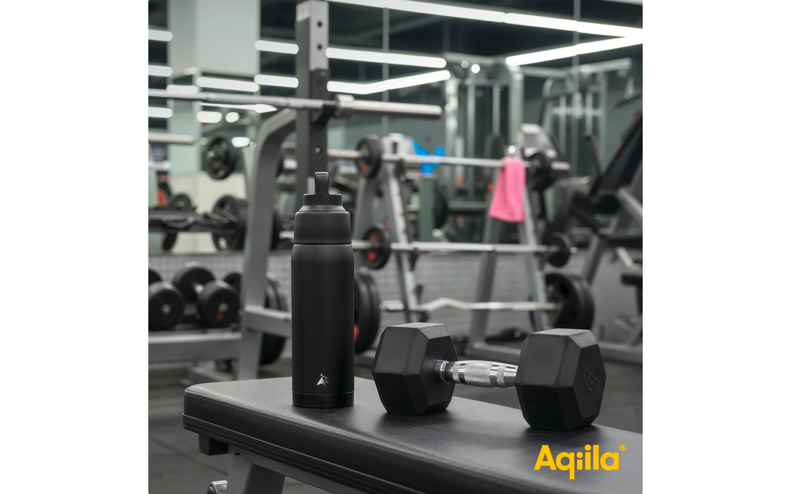 Produktbild Aqiila Powerbottle BO5 Trinkflasche 600 ml mit Powerbank 5000 mAh, 15 W und IPX4 Spritzwasserschutz 1