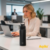 Kleines Produktbild Aqiila Powerbottle BO5 Trinkflasche 600 ml mit Powerbank 5000 mAh, 15 W und IPX4 Spritzwasserschutz 1