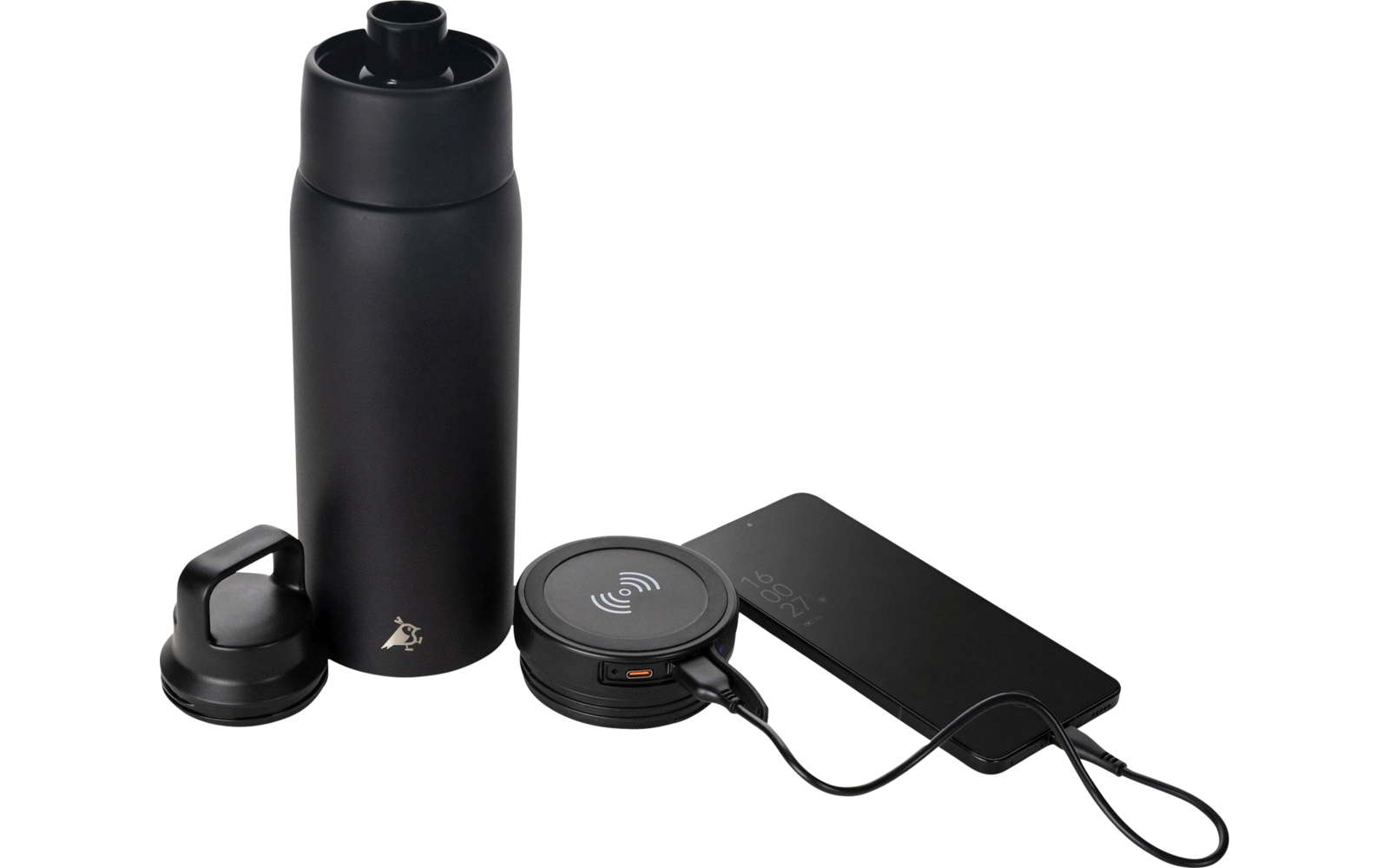 Product image Aqiila Powerbottle BO5 drinking bottle 600 ml with power bank 5000 mAh, 15 W and IPX4 splash water protection 1