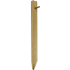 Light brown wooden clothespin with two long prongs and a short side peg visible