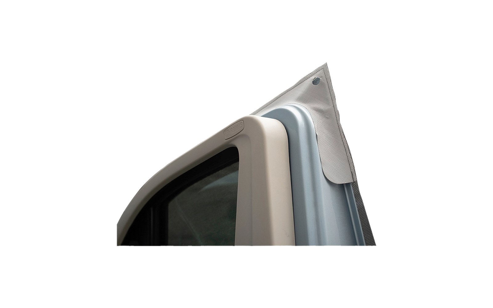 Seitlicher Teil eines geöffneten Fahrzeugs mit sichtbarem Fenster und Tür