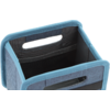 Blauer Ordnungsbox aus Stoff mit grauem Innenfach und Griff