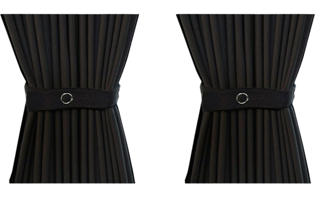Kiravans curtain set 2 pieces for VW T5/T6 tailgate with wiper standard black