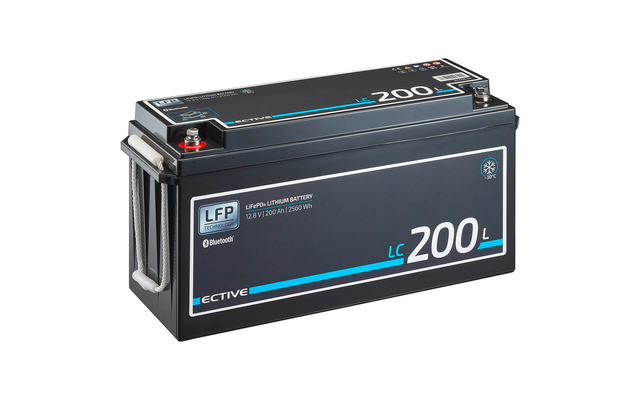 ECTIVE LC 200L BT LT Batteria di alimentazione al litio LiFePO4 con piastre riscaldanti integrate / modulo Bluetooth 12 V 200 Ah