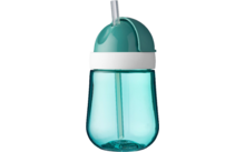 Gobelet bleu avec couvercle et paille