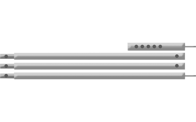 Bent aluminium slotstang 243 - 249 cm