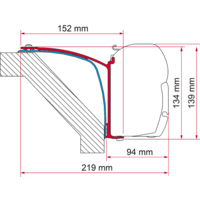 Fiamma Kit Laika Rexosline Ecovip 07 Kreos 09 awning adapter for Fiamma F45