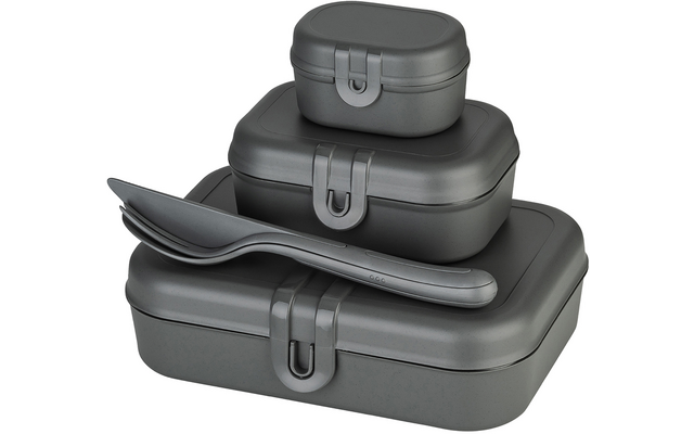 Image du produit Set de bo&icirc;te &agrave; lunch avec set de couverts 4 pi&egrave;ces nature fleur bleue Pascal Koziol 1