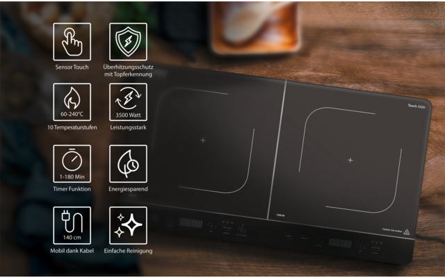 Produktbild Caso Touch 3500 Doppelinduktionskochfeld 3500 W 1