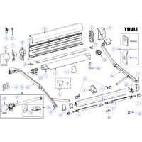 Panel frontal Thule para toldo Omnistor 8000 4,5 metros - color blanco Pieza de recambio Thule n&uacute;mero 1500600906