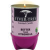 Eine lila Duftkerze mit gelbem Deckel und Aufschrift ‚Fever-Tree Scented Candle Better Than Premium Tonic Water‘