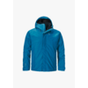 Blaue gefütterte Jacke mit Kapuze, Frontreißverschluss und langen Ärmeln