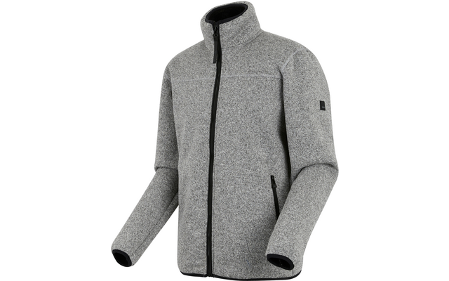 Hellgraue Fleecejacke mit Reißverschluss und Stehkragen