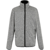 Graue Fleecejacke mit schwarzem Reißverschluss