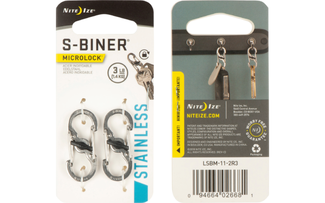 Nite Ize S-Biner MicroLock - silver, 2pcs.