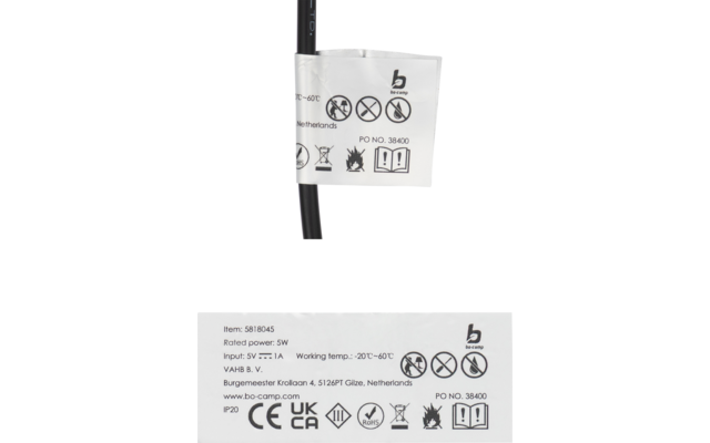 Immagine del prodotto Bo-Camp Acrux faltbare USB-H&auml;ngelampe mit Fernbedienung 300 lm 1