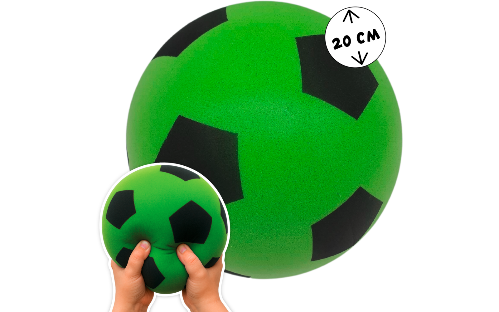 Produktbild alldoro Schaumstoffball im Fussball Design f&uuml;r Kinder 20 cm  1