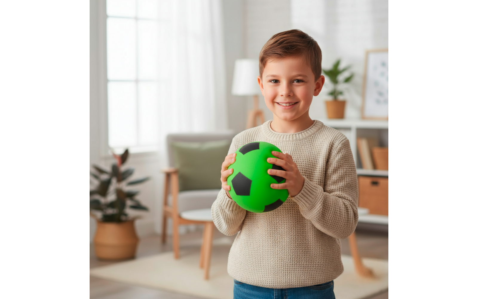 Produktbild alldoro Schaumstoffball im Fussball Design f&uuml;r Kinder 20 cm  1