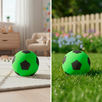 alldoro Schaumstoffball im Fussball Design f&uuml;r Kinder 20 cm gr&uuml;n