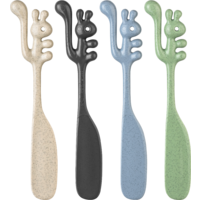 Koziol Streichlöffel / Schmiermesser Yummi 1 Stück  desert sand / nature ash grey / nature leafe green / nature flower blue