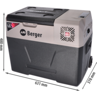 Berger B40-T Kompressor K&uuml;hlbox mit Rollen 12V 24V 230V 39 Liter