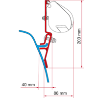 Kit d'adaptation F35 pour montage sur le toit d'un auvent de toit pour VW T3 Fiamma
